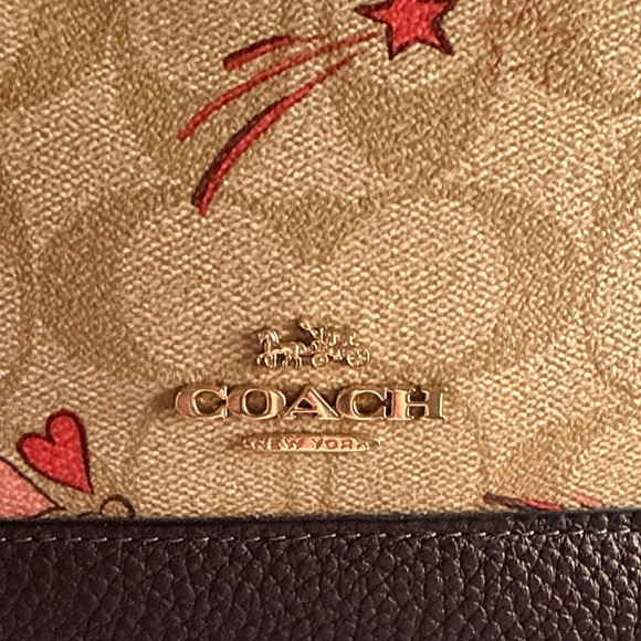 Coach Signature Canvas Satchel - Cream and Red Stars and Heart - Picture 2 of 14